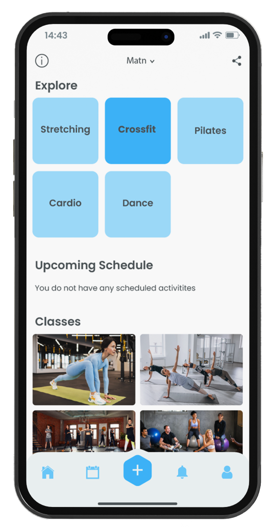 in2 Fitness Studio Branded App Phone