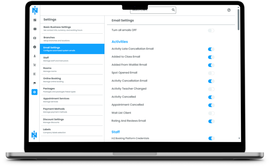 Email Bulk and Notification Settings