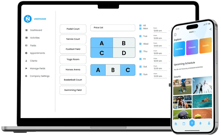 in2 Fields Dashboard and app