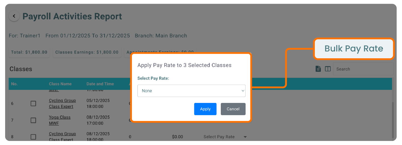in2 Bulk Pay Rate Feature
